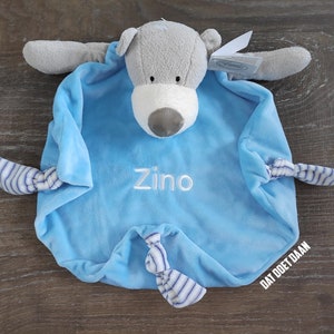 Baby cuddle toy baby cuddle cloth cuddle fleece XL bear baby shower gift maternity gift pink or blue image 1