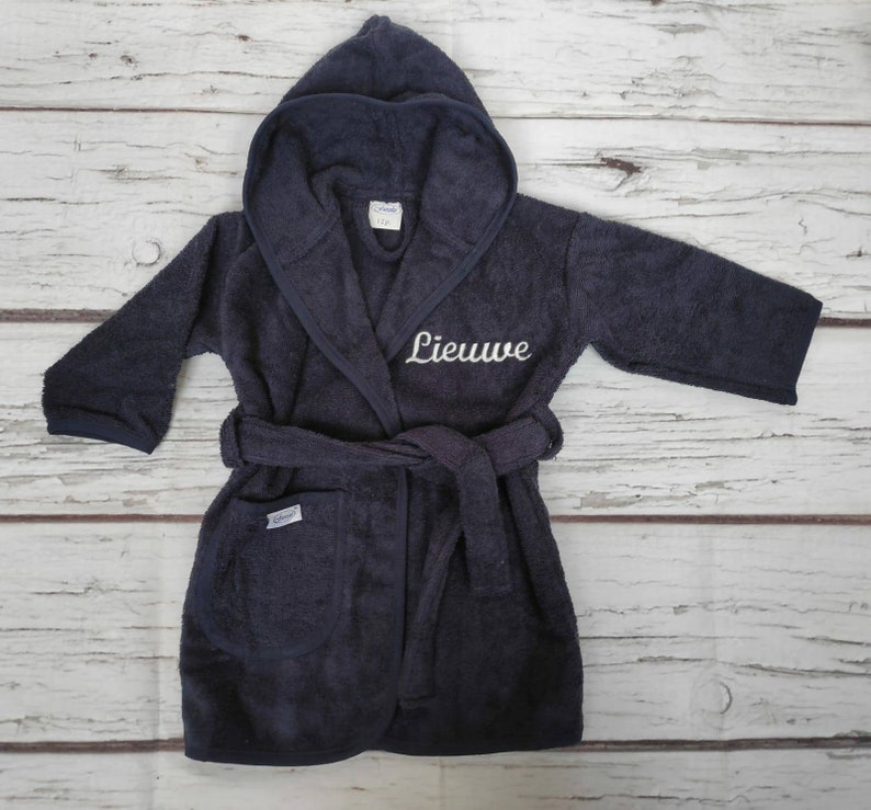 Personalised hooded embroidered baby bathrobe  customized image 1