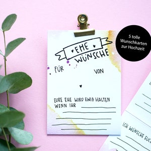 5 Ehewunsch-Karten zur Hochzeit