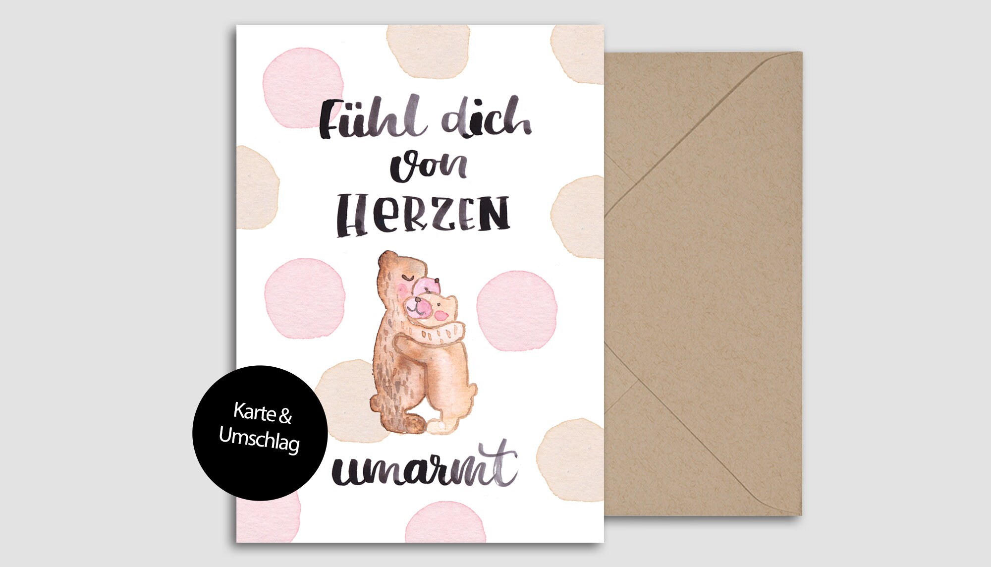 Postkarte Fühl dich von Herzen umarmt Etsy