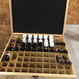 Dioche 59Slots Essential Storage Box, Essential Oil Storage Box, Wooden Oil  Case Organizer Container Aromatherapy