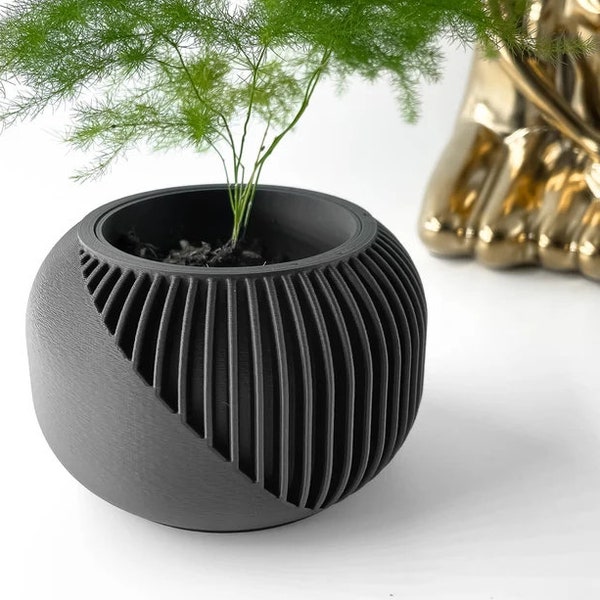 Dekorativer Übertopf 3D-Druck Geometrische Vase mit Drainage | Zimmerpflanzen Sukkulenten Orchideen Dekor Modern Minimalistische Wohnideen