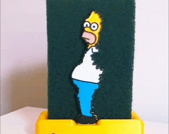 Homer Simpson Sponge Holder Meme The Simpsons | Funny housewarming gift friends household kitchen | Cartoon Home Decor Essentials Gift