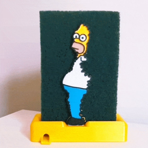 Homer Simpson Schwammhalter Meme The Simpsons | Lustiges Einweihungsgeschenk Freunde Haushalt Küche | Cartoon Home Decor Essentials Geschenk