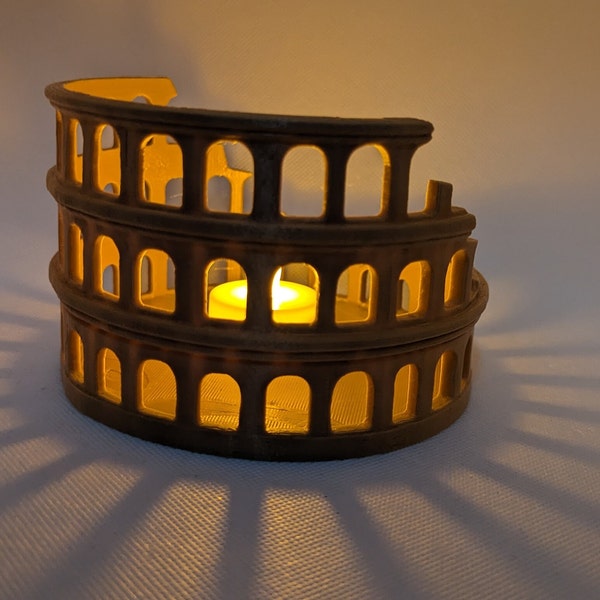Photophore pour bougie chauffe-plat Colisée de la Rome antique, impression 3D - Décoration d'intérieur Colosseo Roma
