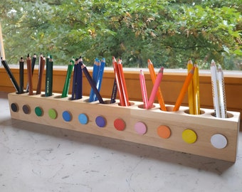Porte-stylo en bois de hêtre