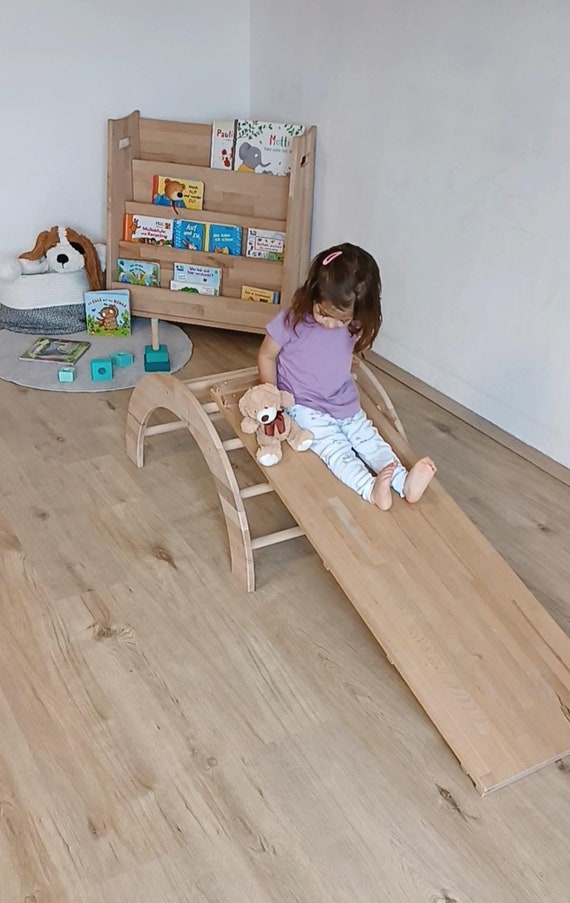 Kletterbogen mit Rutsche - Hühnerleiter aus Buchenholz