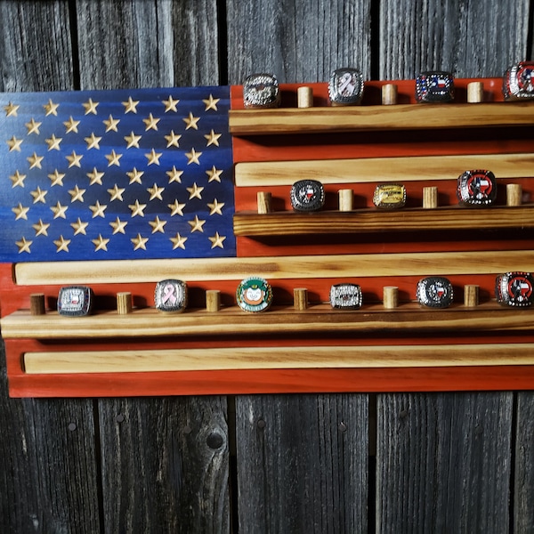 American flag tournament ring display