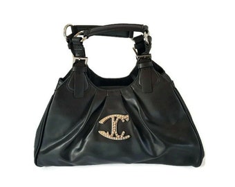ROBERTO CAVALLI -Just Cavalli ladies black hobo handbag, Italian designer ladies hobo bag.