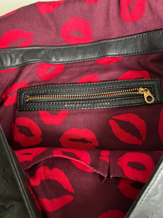 MARC JACOBS Black Lamb Leather Quilted Logo Chain Shoulder Strap Bag. Large. Etsy Canada