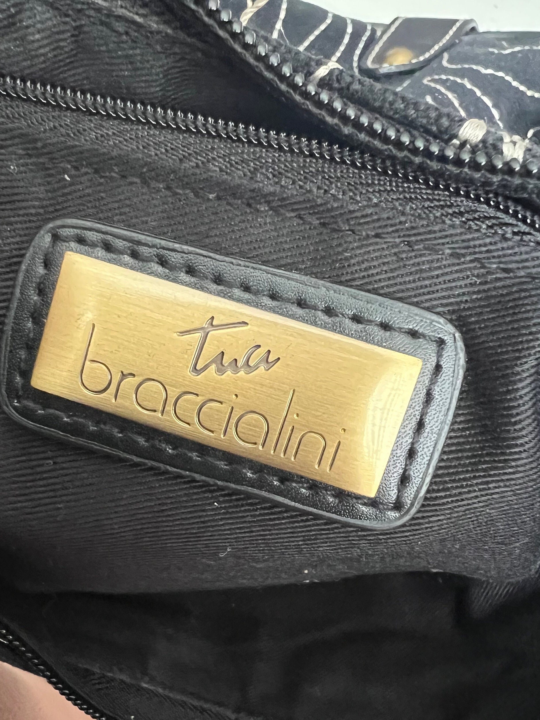 metrocity, Bags, Metrocity By Braccialini Vintage Embossed Leather Bag  Made In Italy