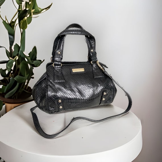 MAX MARA python embossed black medium leather sho… - image 1