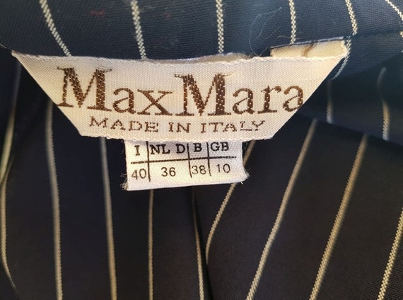MAX MARA 80's ladies oversized navy striped doubl… - image 9