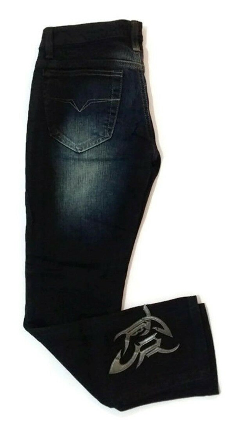 VERSACE Jeans Couture woman straight leg flower trimmed denim pants S