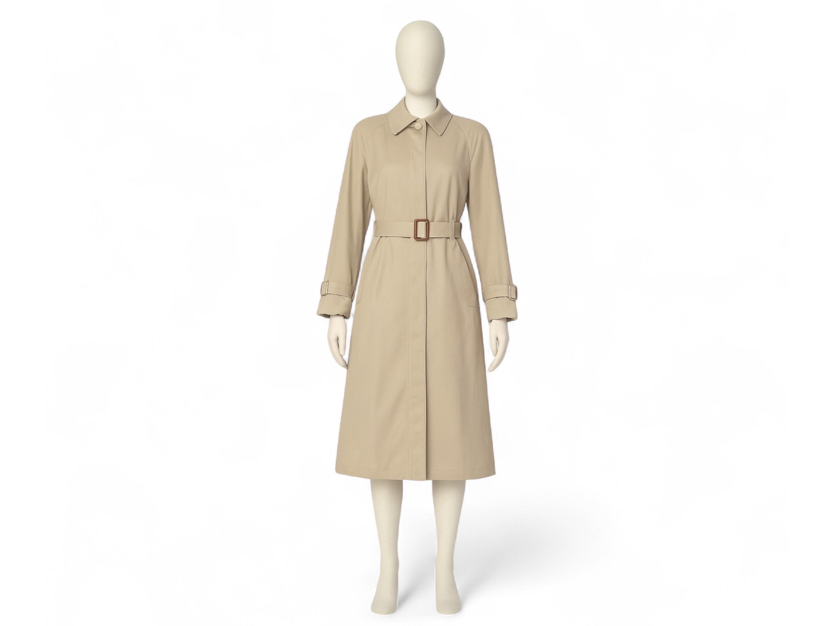 Vintage Aquascutum 70s Trench Coat: Belted Maxi Mac With Plaid