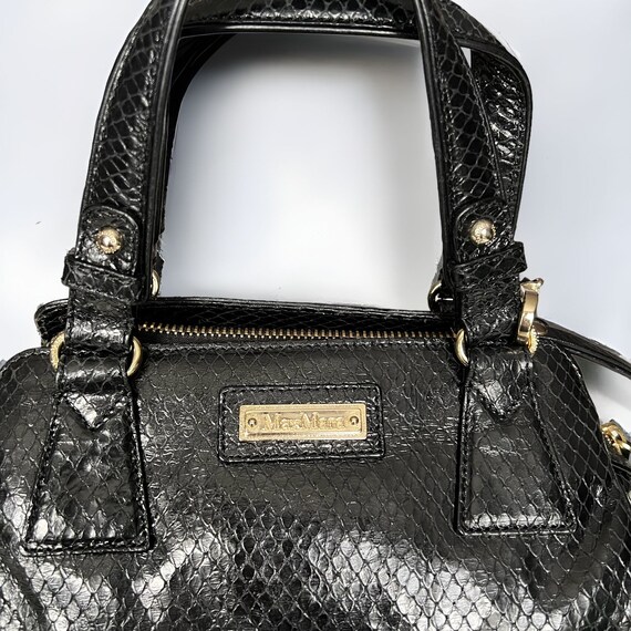 MAX MARA python embossed black medium leather sho… - image 4