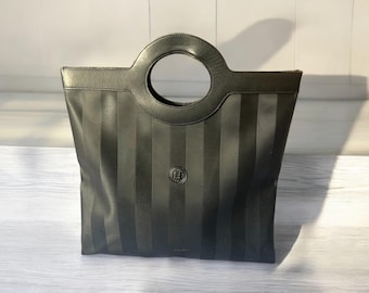 FENDI Pequin vintage 70's shopper draagtas met handvat.