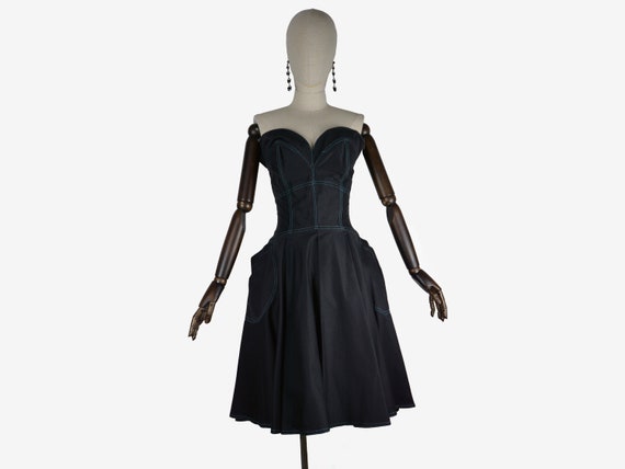 THIERRY MUGLER 70's runway gothic corset bustier s