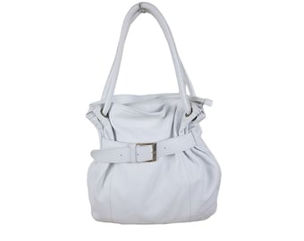 Bolsa de ombro Antonello Serio em couro branco: designer italiano