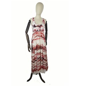 JEAN PAUL GAULTIER Damen Mesh offene Schultern abstrakte Print Kleid