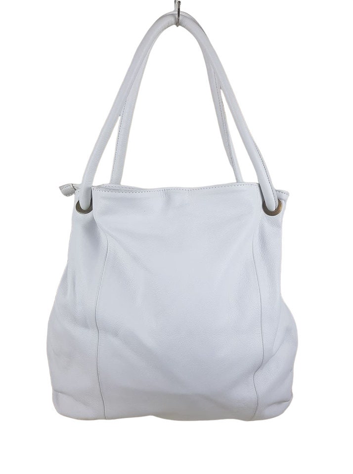 ANTONELLO SERIO Woman Genuine Leather White Large Shoulder