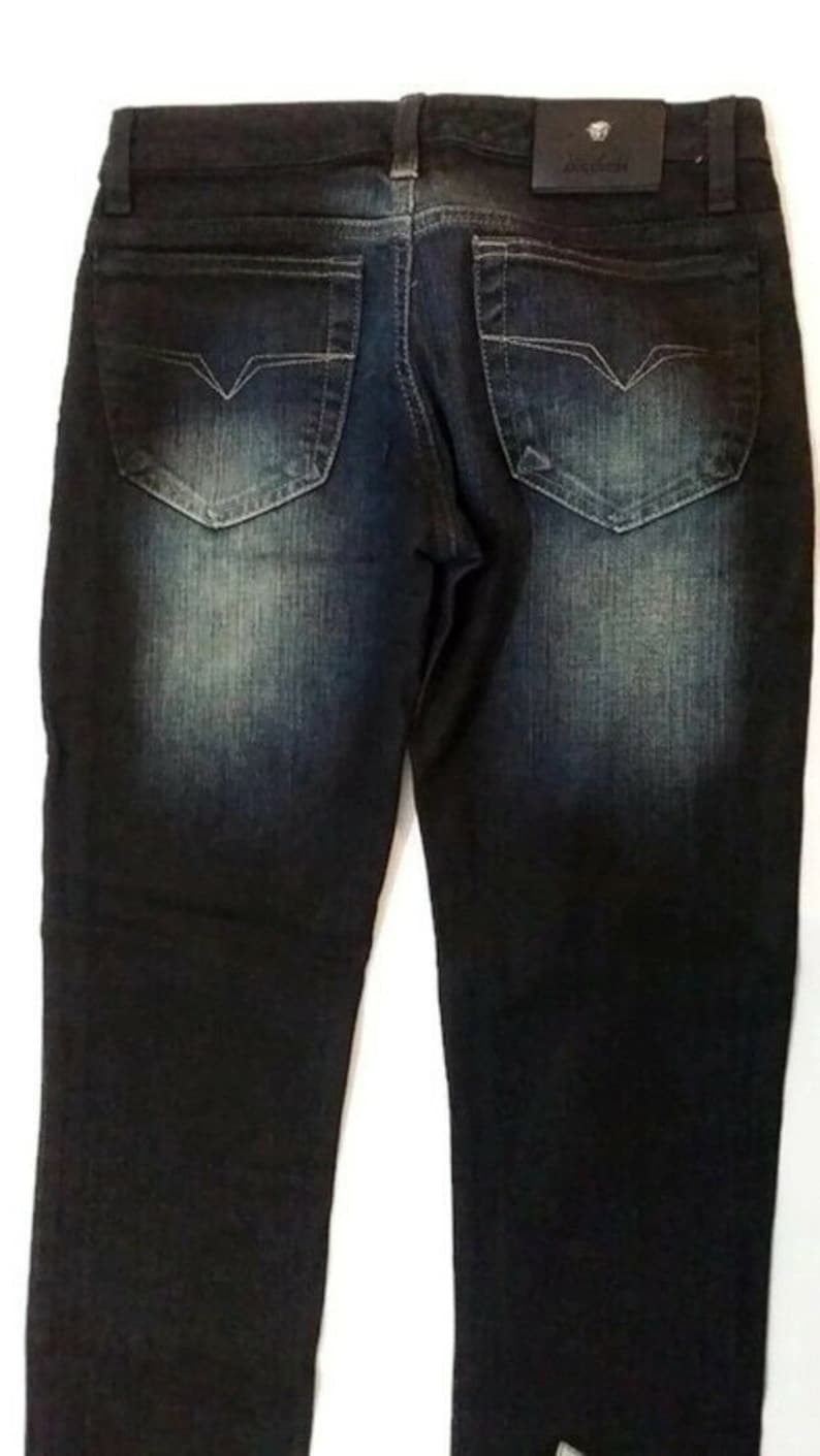 VERSACE Jeans Couture woman straight leg flower trimmed denim pants S
