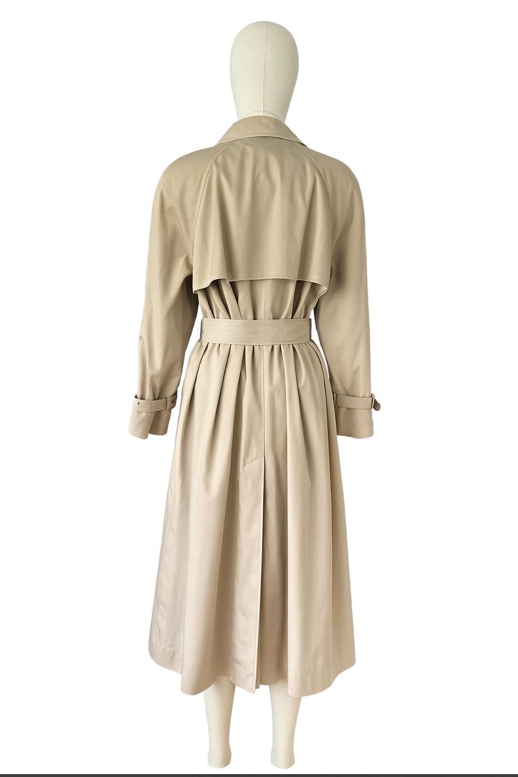 Vintage Aquascutum 70s Trench Coat: Belted Maxi Mac With Plaid