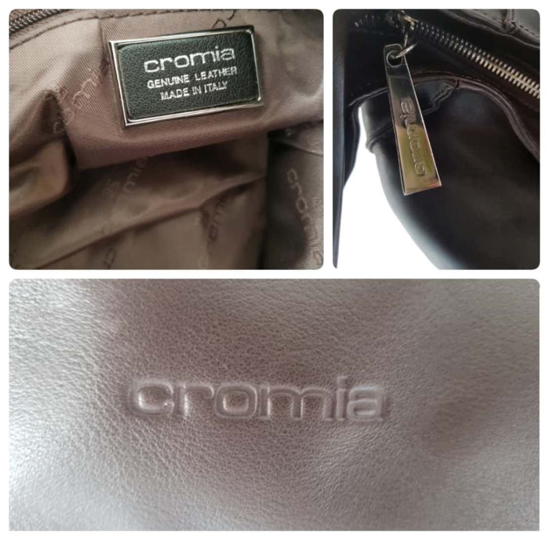 CROMIA Italian Brand Ladies Large Brown Leather Hobo Bag -  Denmark