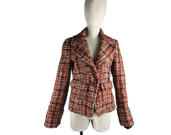 Sale! ICEBERG ladies red wool cotton blend tweet jacket - M, designer ladies jacket