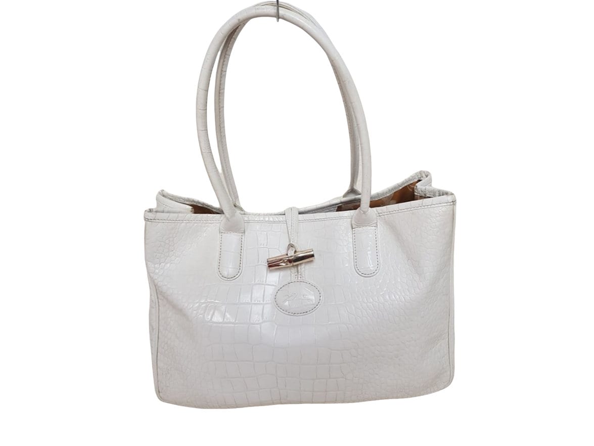 Longchamp Roseau M Plum Leather Bag
