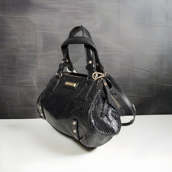 MAX MARA python embossed black medium leather sho… - image 2