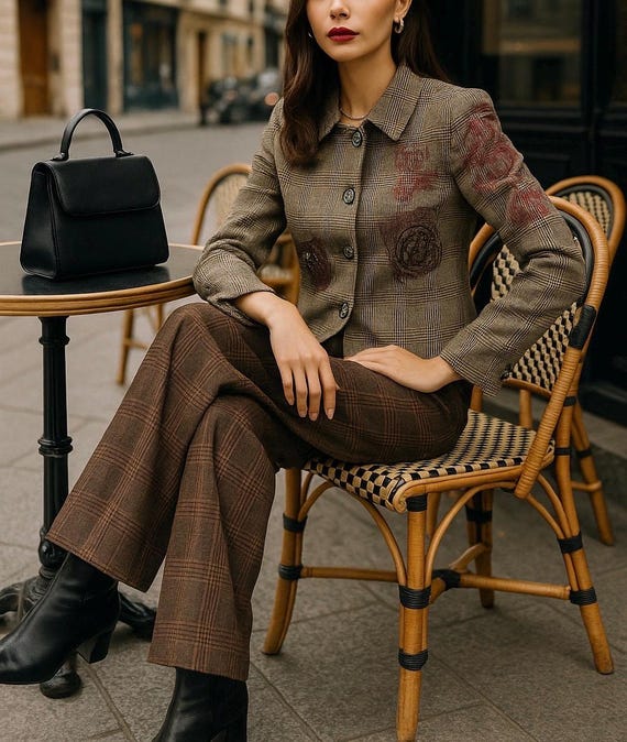 Christian Lacroix, CHRISTIAN LACROIX woman stripped gray imprinted floral stylish ladies blazer jacket. - L
