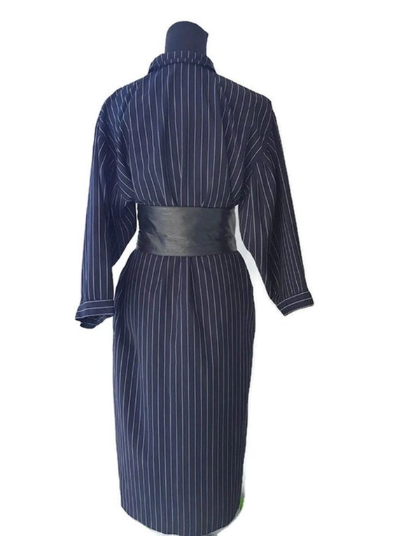 MAX MARA 80's ladies oversized navy striped doubl… - image 8