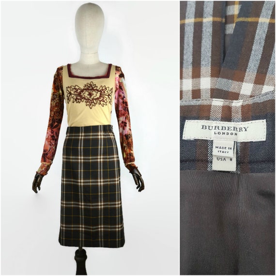 BURBERRY ladies check skirt, English designer skir