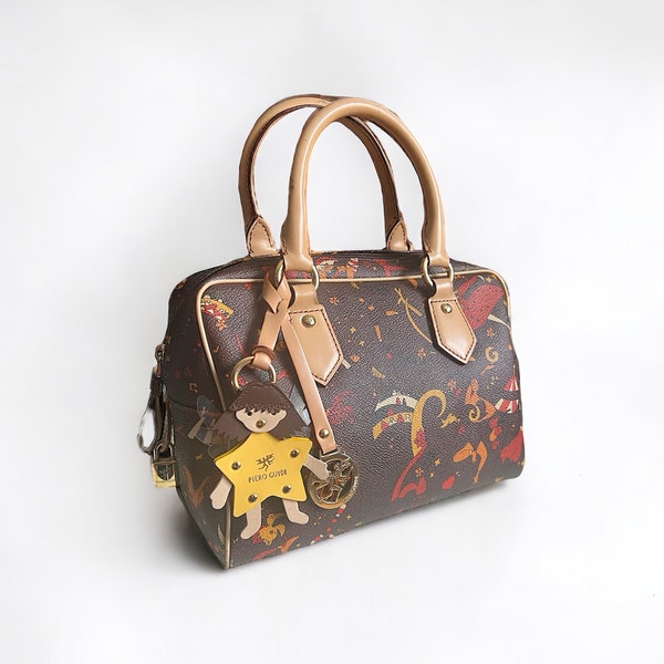 PIERO GUIDI Magic Circus collection woman pvc leather top handle bag.