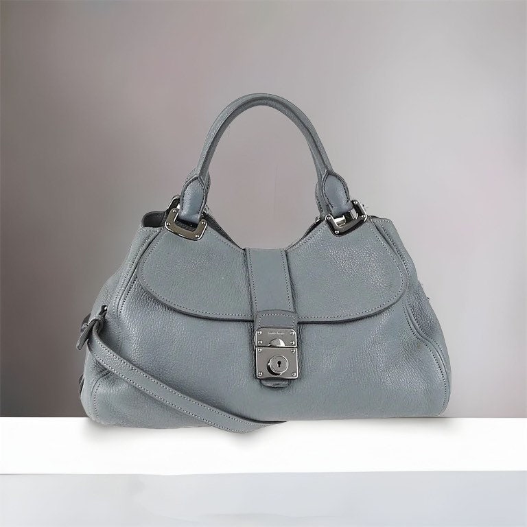 Miu Miu - Authenticated Madras Handbag - Leather Blue Plain for Women, Very Good Condition