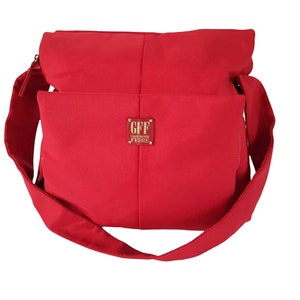 GIANFRANCO FERRE red canvas medium shoulder minimalist bag, super cute and comfortable designer bag, Italian designer purse.