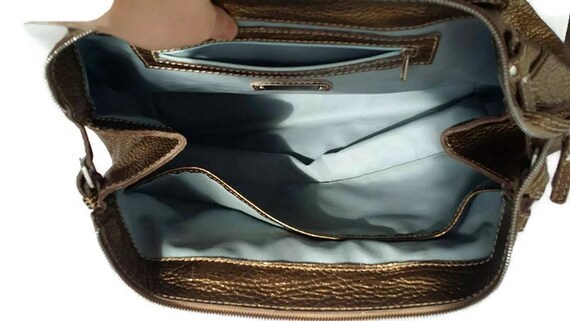 TRAMONTANO NAPOLI レザーバッグ　トートバッグ　トラモンターノ Tramontano Napoli Bronze Leather Tote Bag: Italian Designer