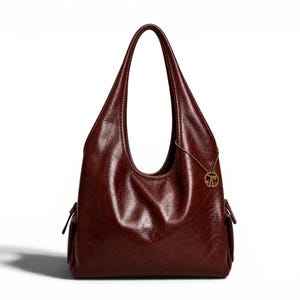 Vintage Coccinelle Oxblood Leather Hobo Bag – Italian Designer Shoulder Bag – Soft Slouchy Quiet Luxury Tote
