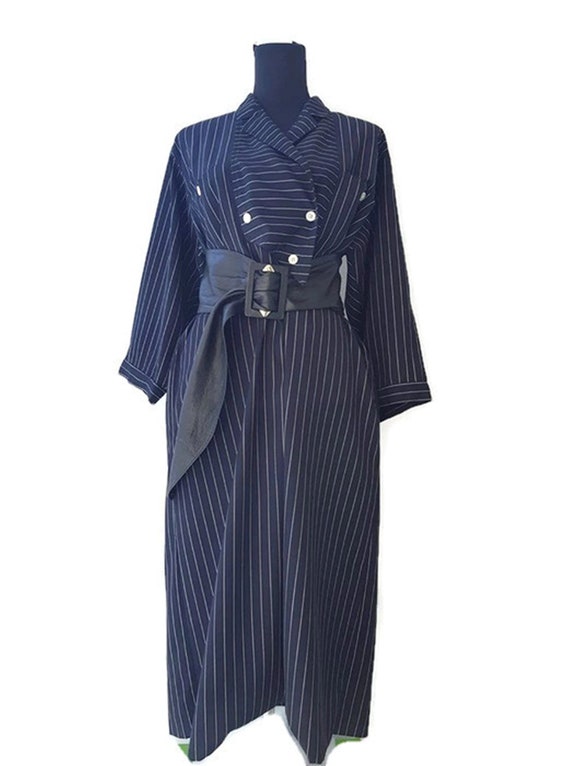 MAX MARA 80's ladies oversized navy striped doubl… - image 2