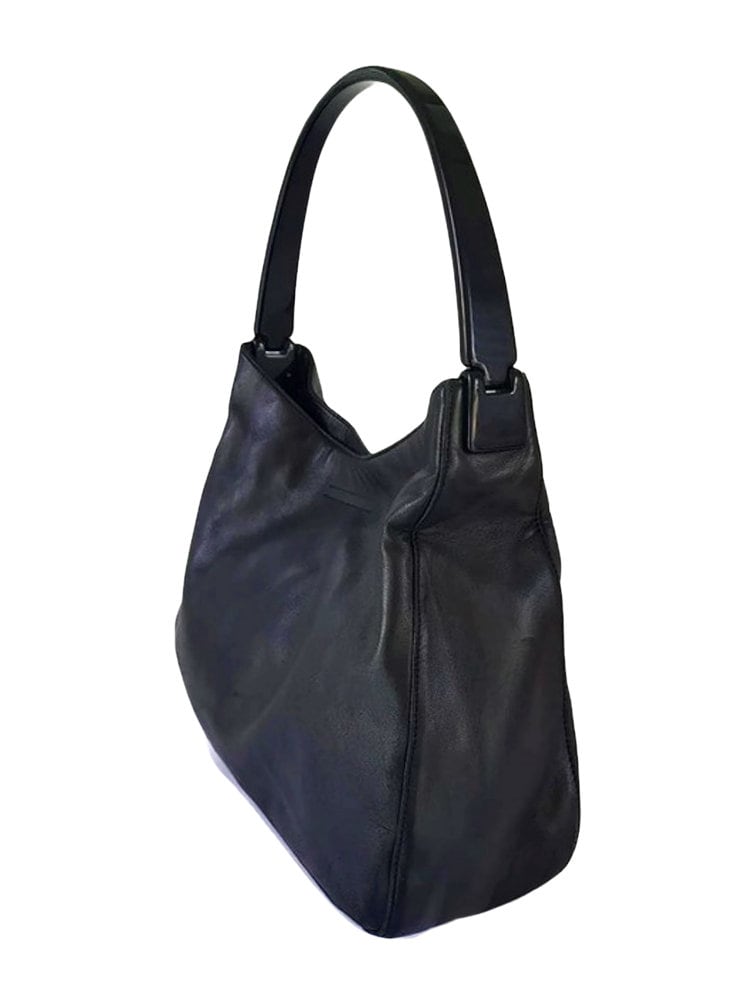 PRADA Vintage Woman Plastic Handle Lambskin Leather Black PRADA Vintage Woman Plastic Handle Lambskin Leather Black