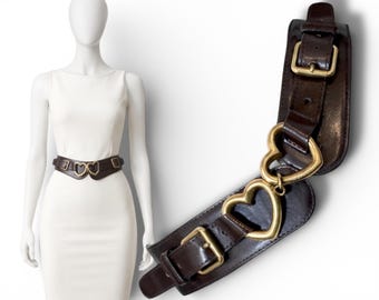 Vintage Moschino by Redwall Ledergürtel mit Herz