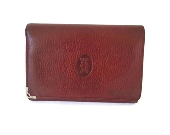 CARTIER  burgundy ladies calf leather wallet