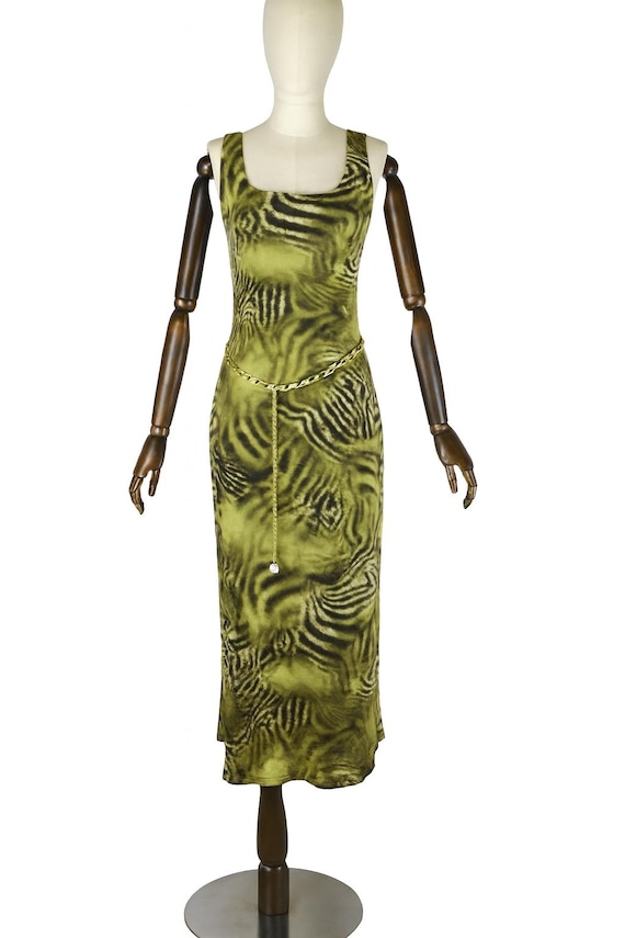 ROBERTO CAVALLI - Class - Woman Animal Zebra Leopard Print Opened Back Mesh  Dress, Mid Calf Length Dress, Italian Designer Dress. - Etsy Hong Kong