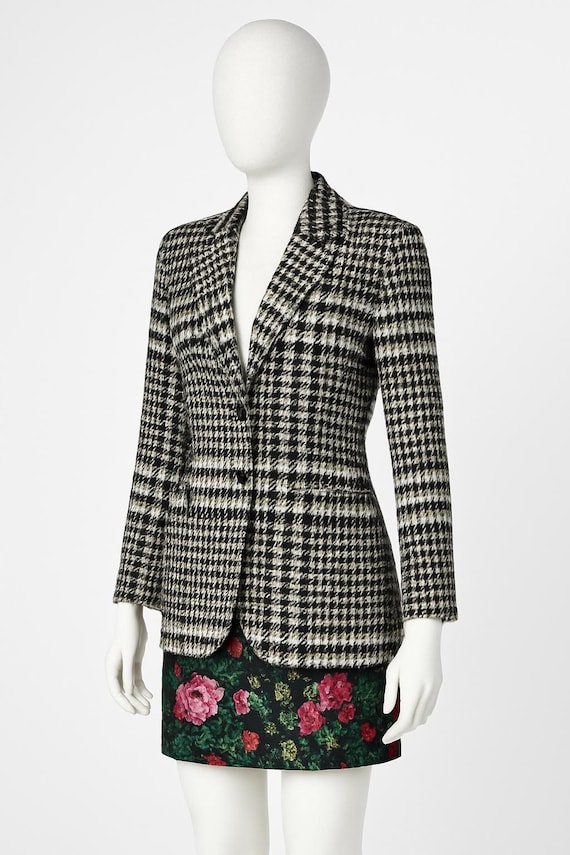 Vintage KENZO Two-piece Set – Houndstooth Jacket & Floral Skirt