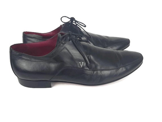 Buy VALENTINO Men Leather V Logo Black Dressy Shoes Us 10.5 Uk 44