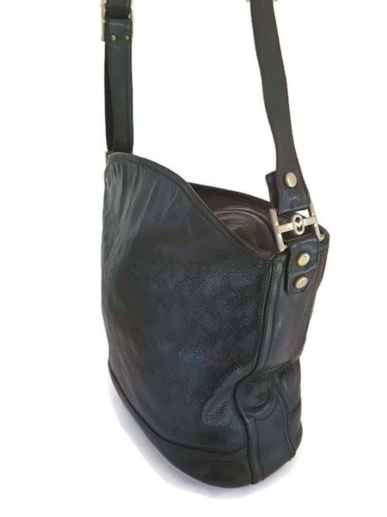 MARINO ORLANDI Vintage Woman Bucket Style Black Shoulder Bag - Etsy