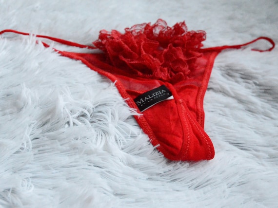 MALIZIA by LA PERLA woman red black fluffy sheer … - image 3