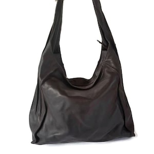 CROMIA Italian Brand Ladies Large Brown Leather Hobo Bag, Ladies