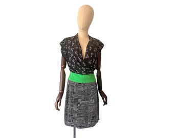 Vintage Diane von Furstenberg Silk Wrap Dress: Geometric Print, Size US 6